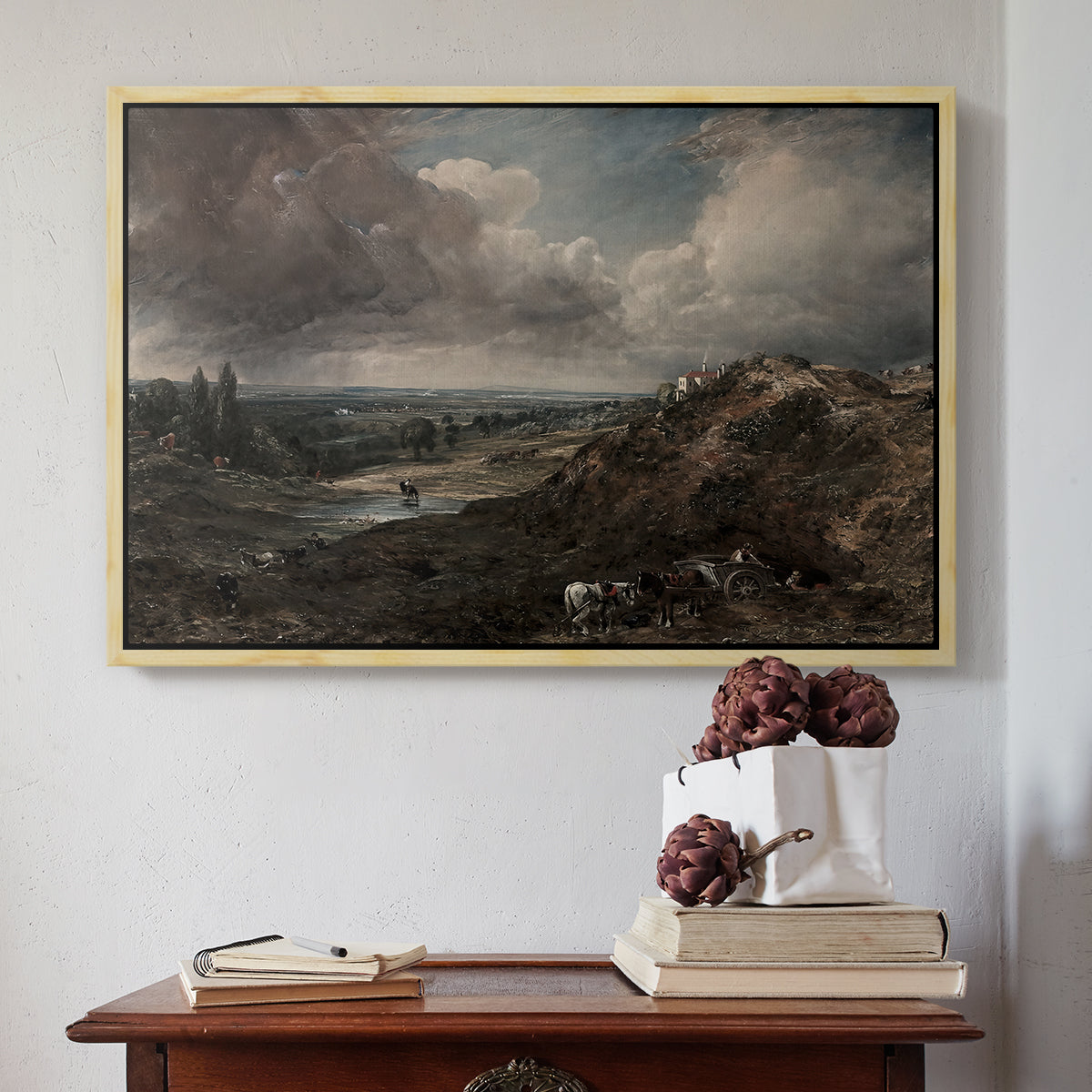 Branch Hill Pond, Hampstead Heath, c. 1828 - Floater Framed Canvas Print