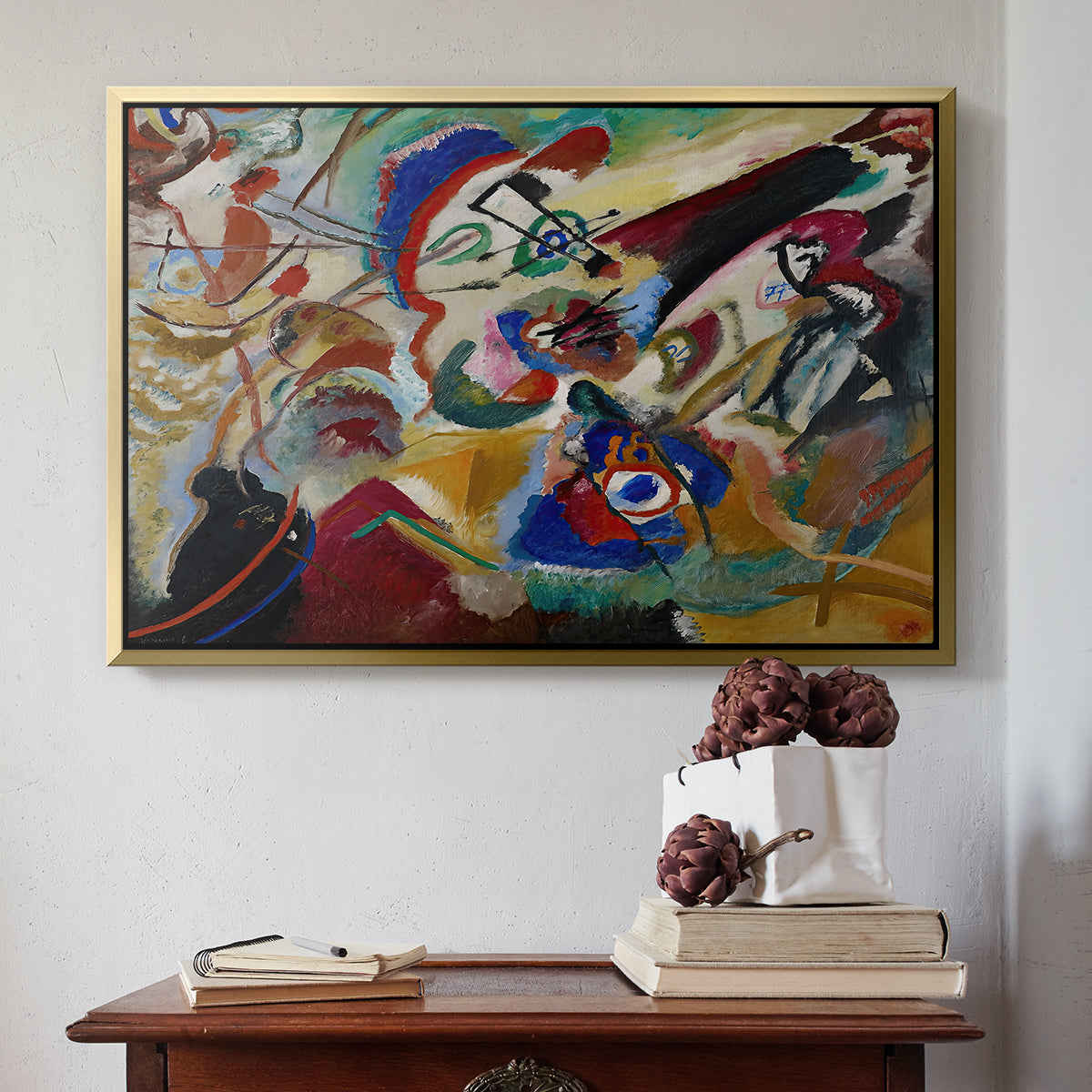 Fragment 2 for Composition VII, 1913 - Floater Framed Canvas Print