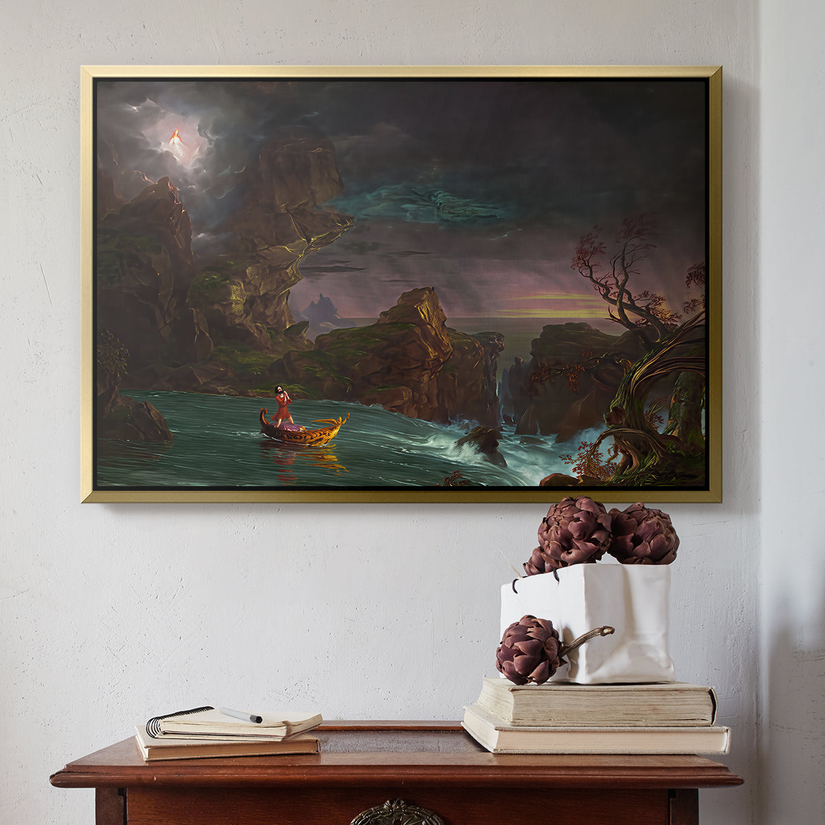 The Voyage of Life: Manhood, 1842 - Floater Framed Canvas Print