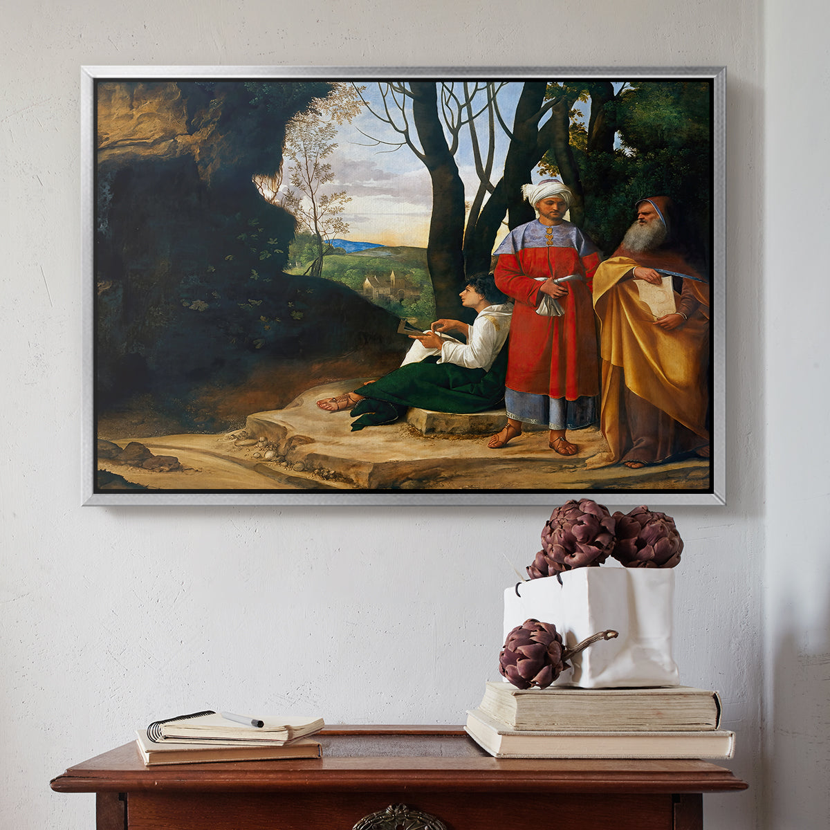 The Three Philosophers, c. 1508-1509 - Floater Framed Canvas Print