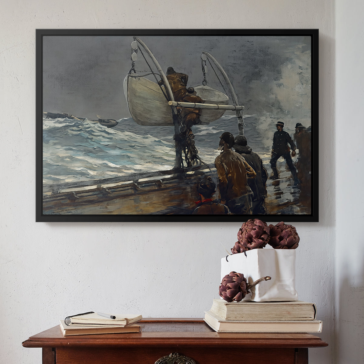 The Signal of Distress, c. 1896 - Floater Framed Canvas Print