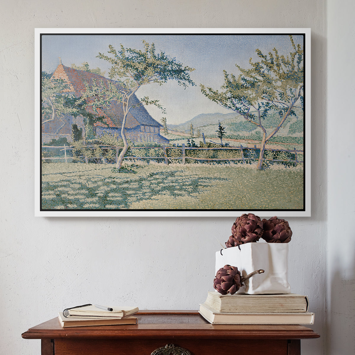 Comblat-le-Château, the Meadow, Opus 161, 1887 - Floater Framed Canvas Print