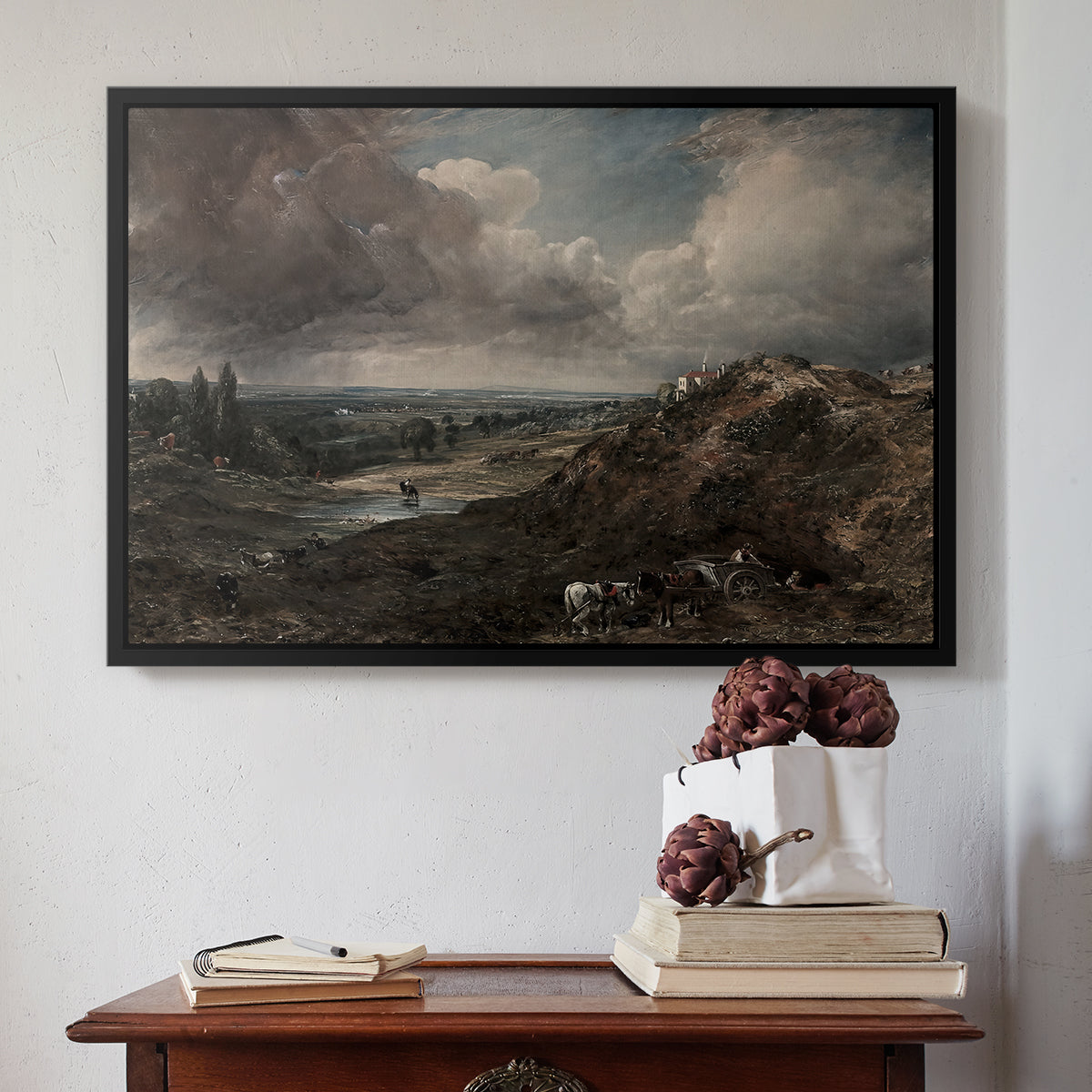 Branch Hill Pond, Hampstead Heath, c. 1828 - Floater Framed Canvas Print