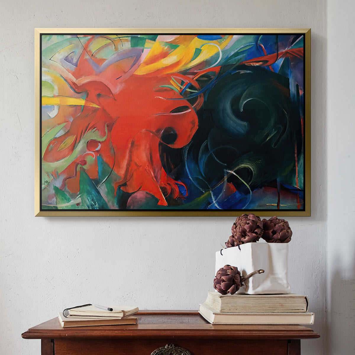 Fighting Forms, 1914 - Floater Framed Canvas Print