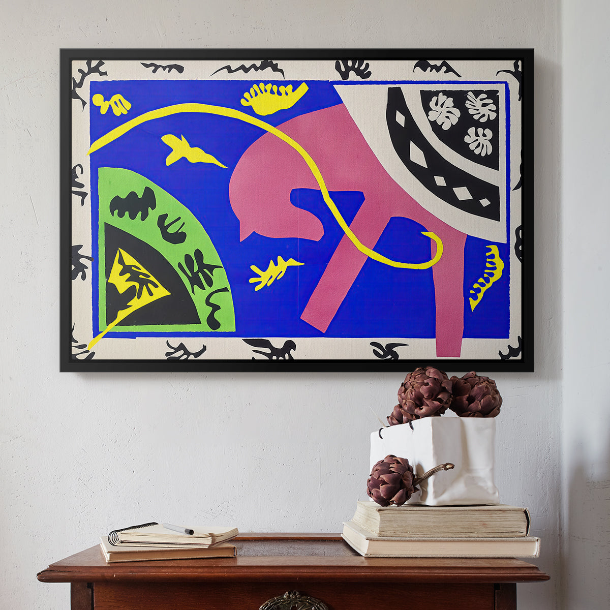 The Horse, the Rider and the Clown, from Jazz, 1947 - Floater Framed Canvas Print