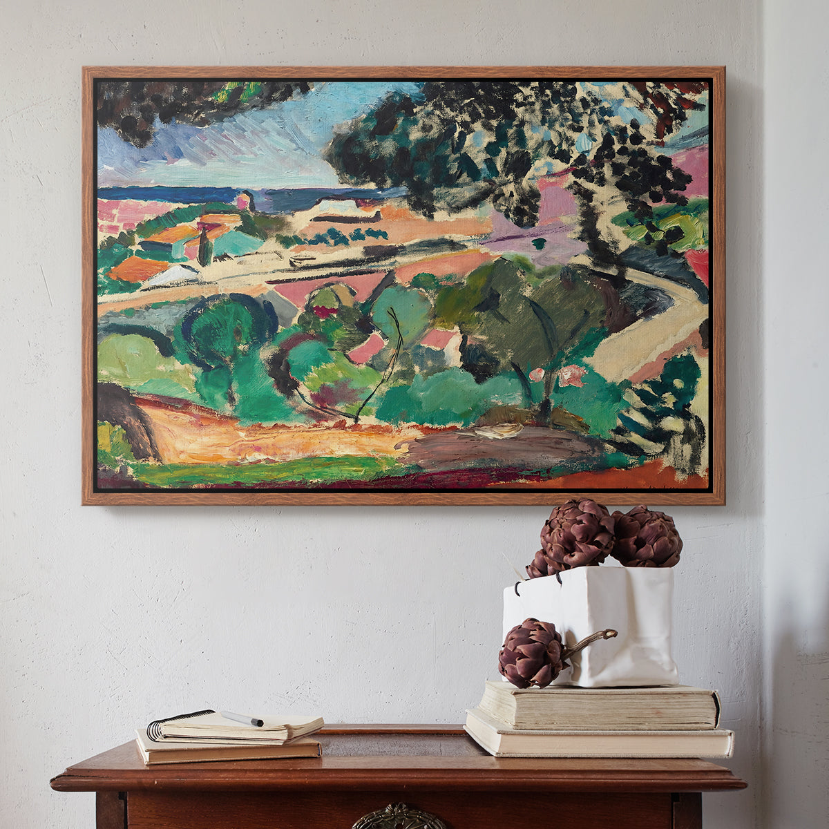 Landscape at Collioure, 1907 - Floater Framed Canvas Print