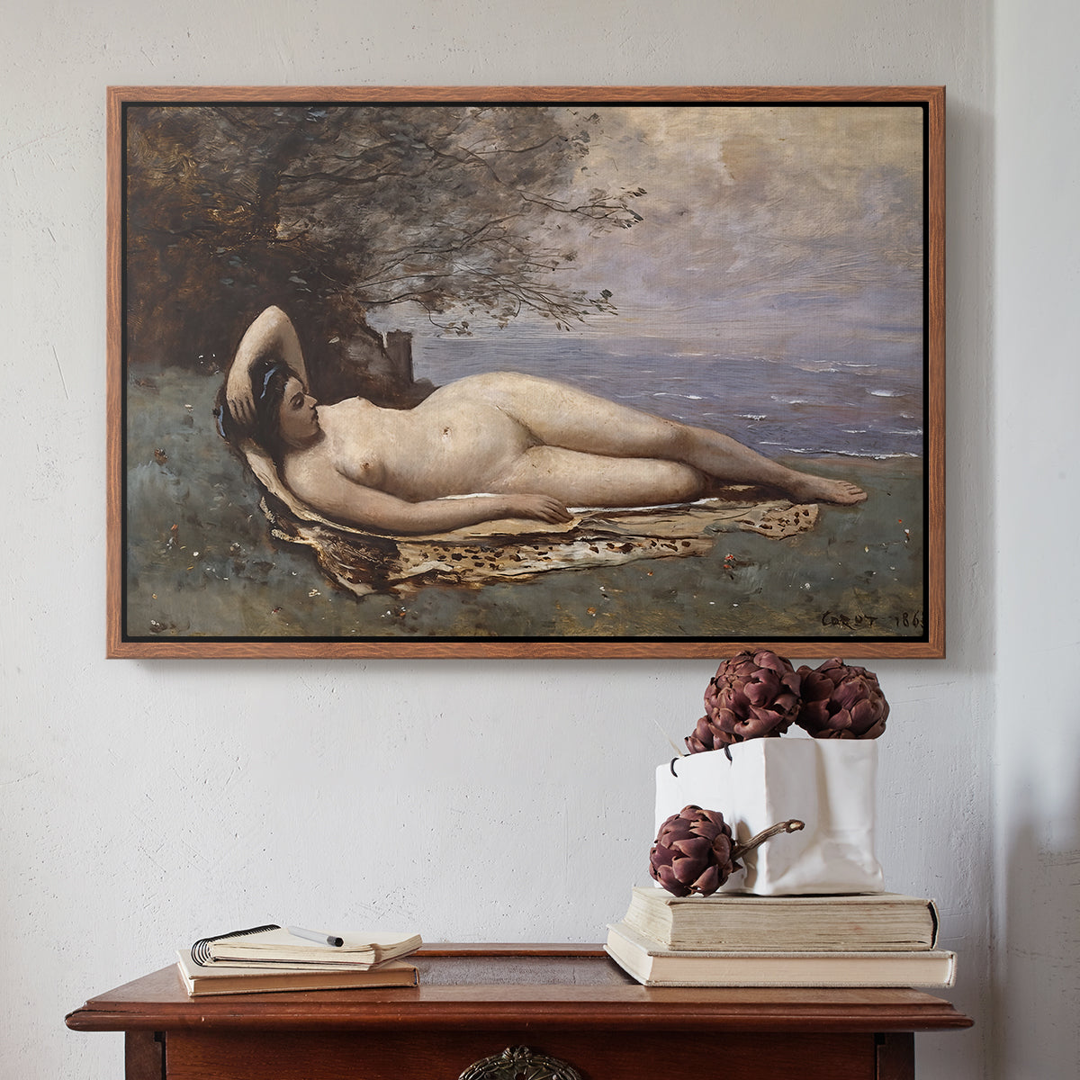 Bacchante by the Sea, 1865 - Floater Framed Canvas Print