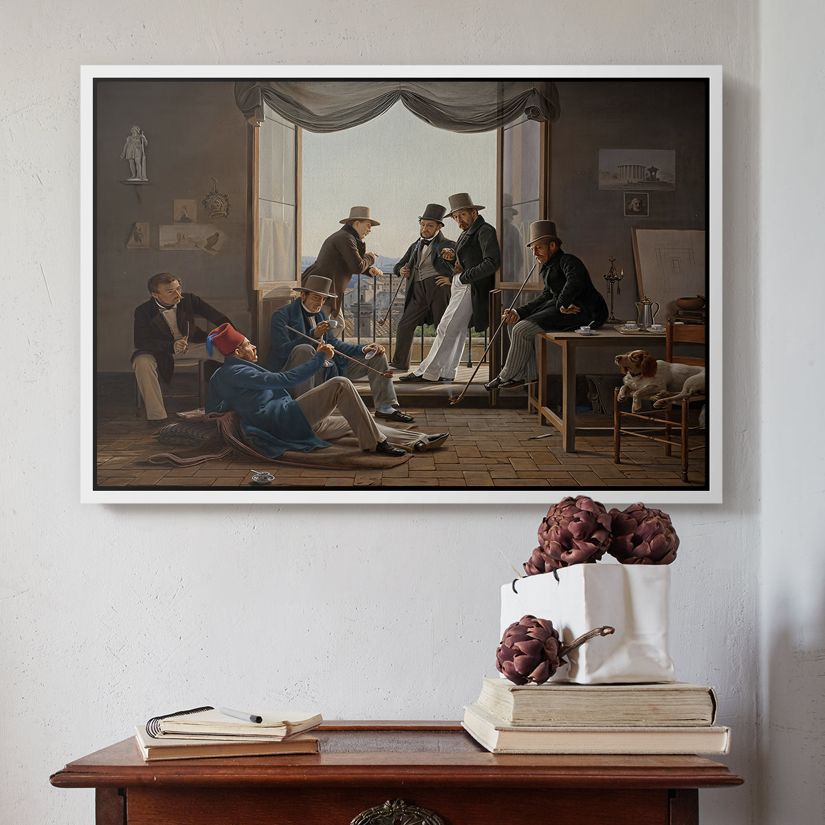 A Group of Danish Artists in Rome, 1837 - Floater Framed Canvas Print