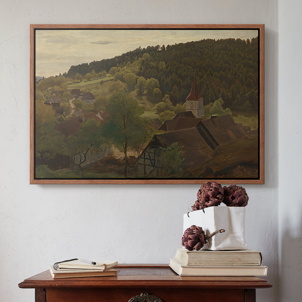 Landscape from Ebersteinburg in Baden, 1876 - Floater Framed Canvas Print