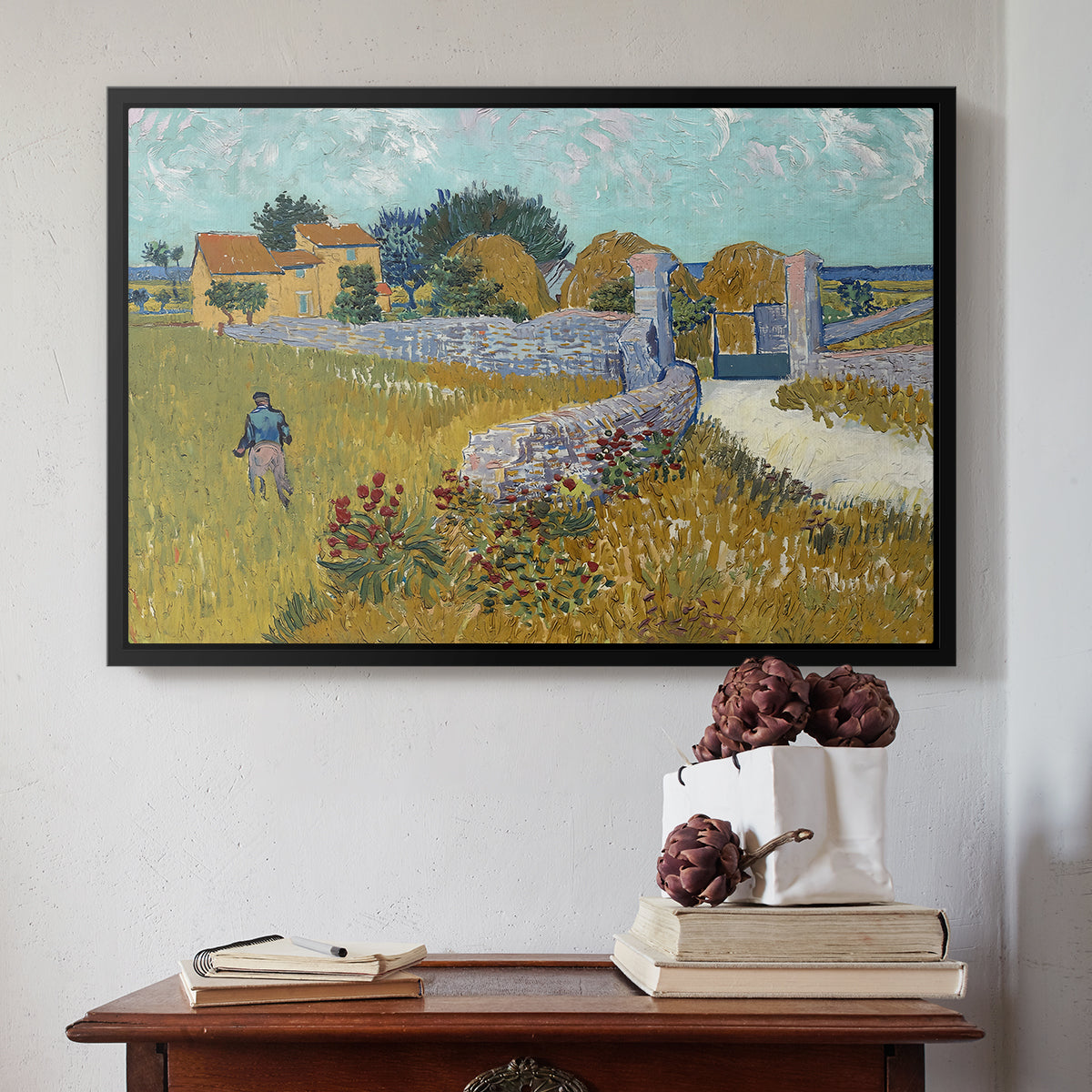 Farmhouse in Provence, 1888 - Floater Framed Canvas Print