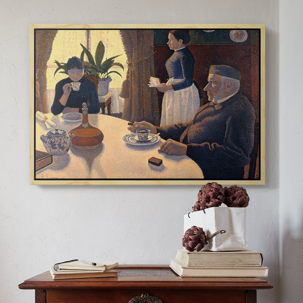 The Dining Room (Breakfast), 1886-1887 - Floater Framed Canvas Print