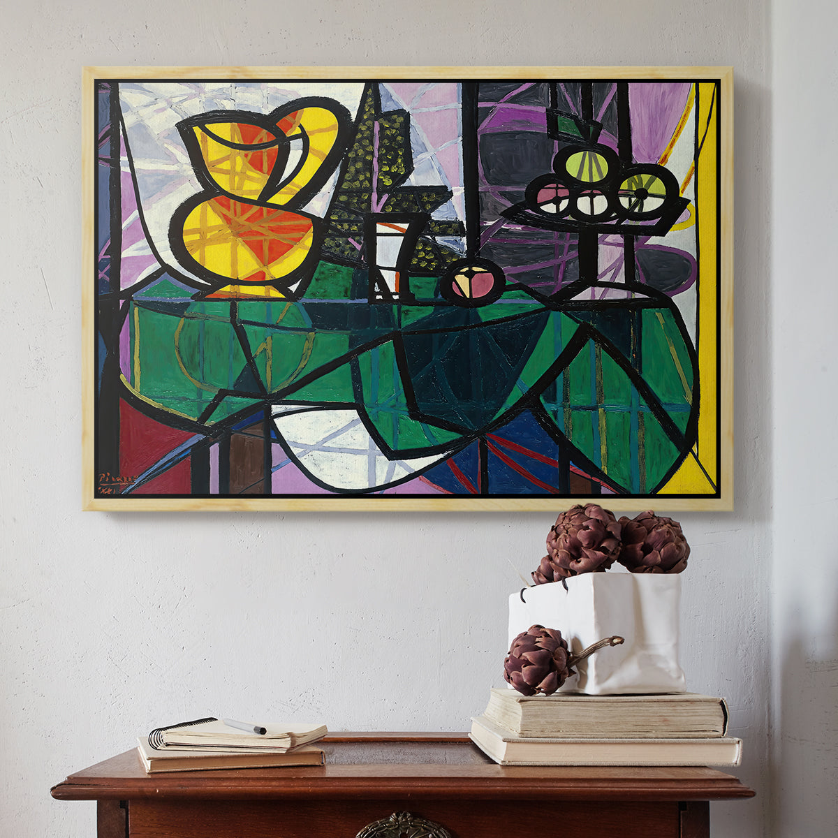 Pitcher and Bowl of Fruit, 1931 - Floater Framed Canvas Print