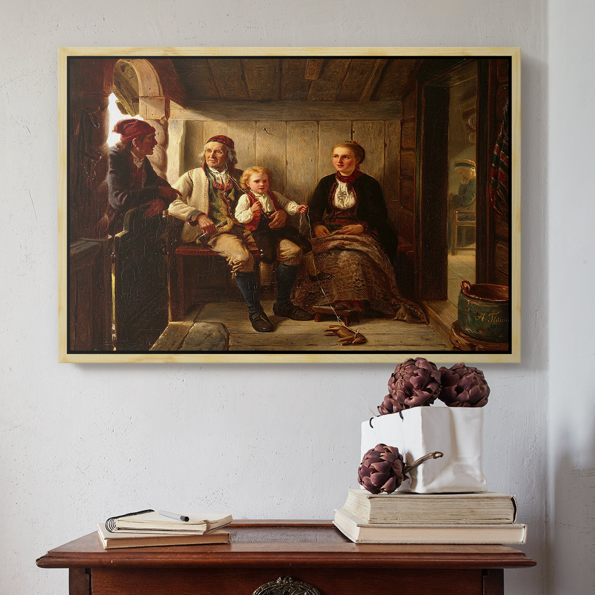 Neighbors (Naboer), 1855 - Floater Framed Canvas Print