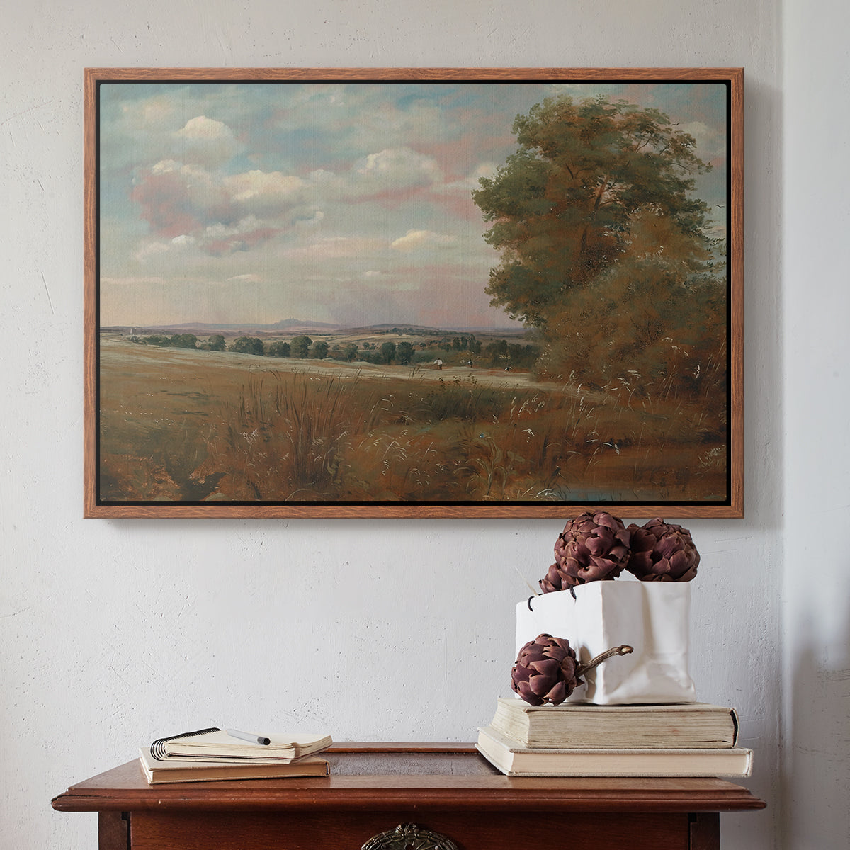 Landscape at Hampstead, with Harrow in the Distance, c. 1849-1855 - Floater Framed Canvas Print
