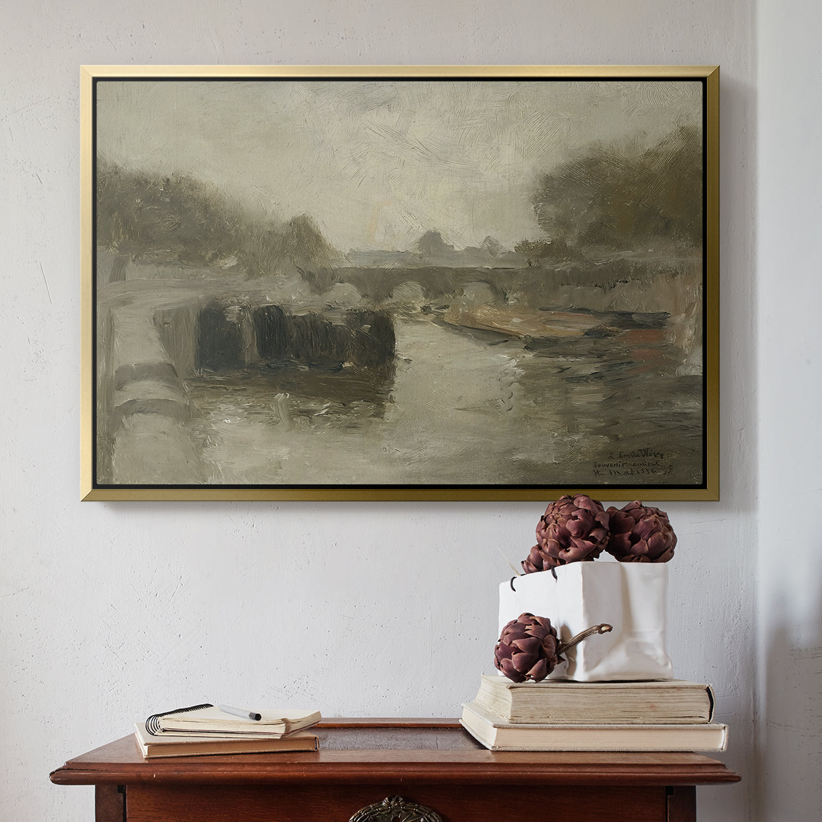 The Bridge (Le pont), 1895 - Floater Framed Canvas Print