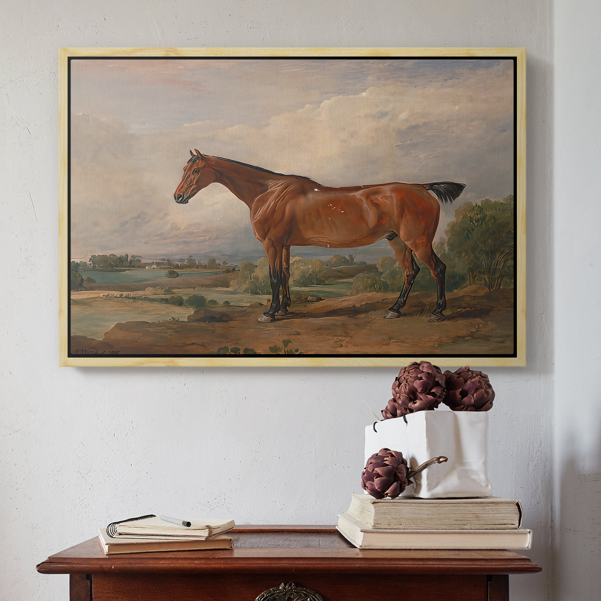 A Hunter in a Landscape, c. 1810 - Floater Framed Canvas Print