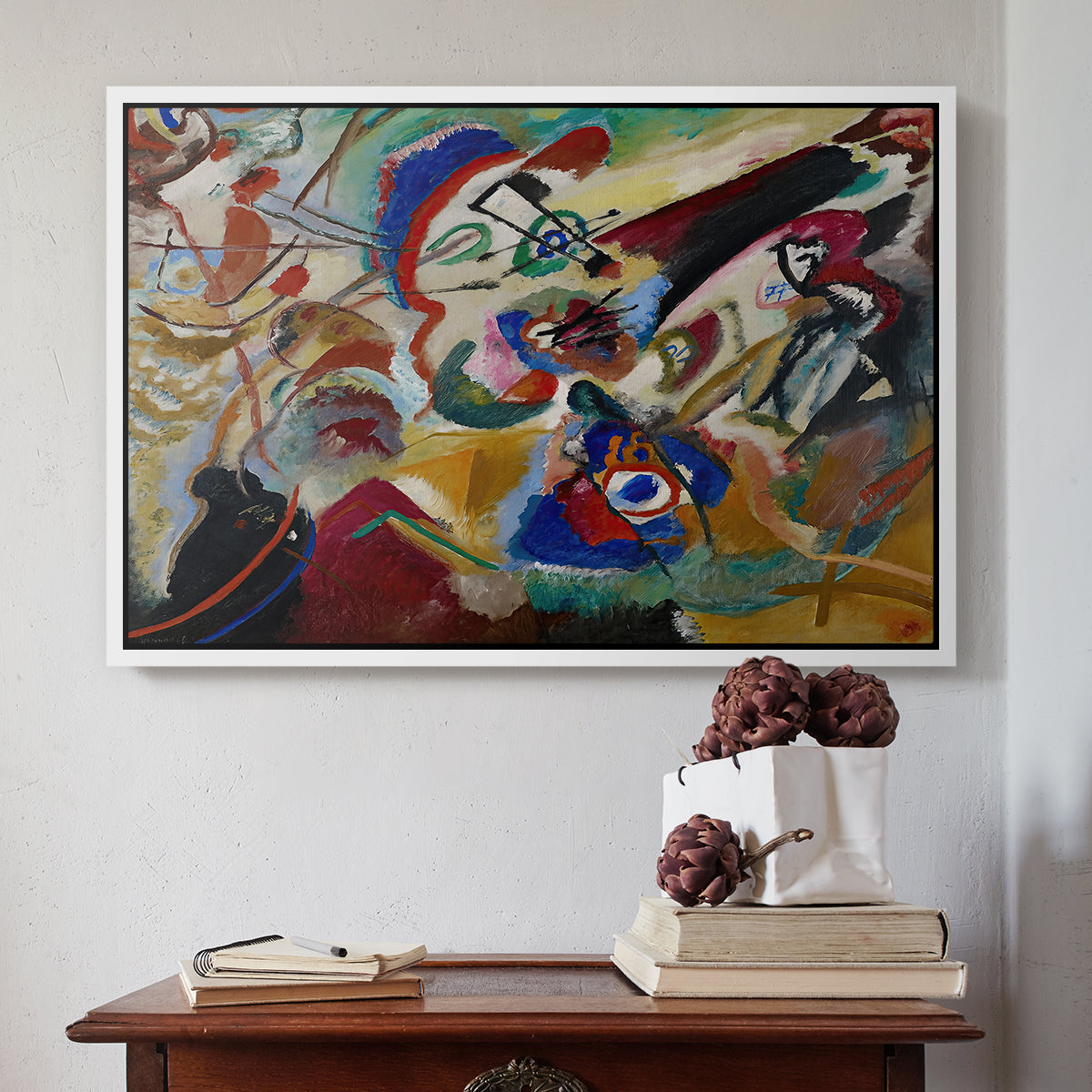 Fragment 2 for Composition VII, 1913 - Floater Framed Canvas Print