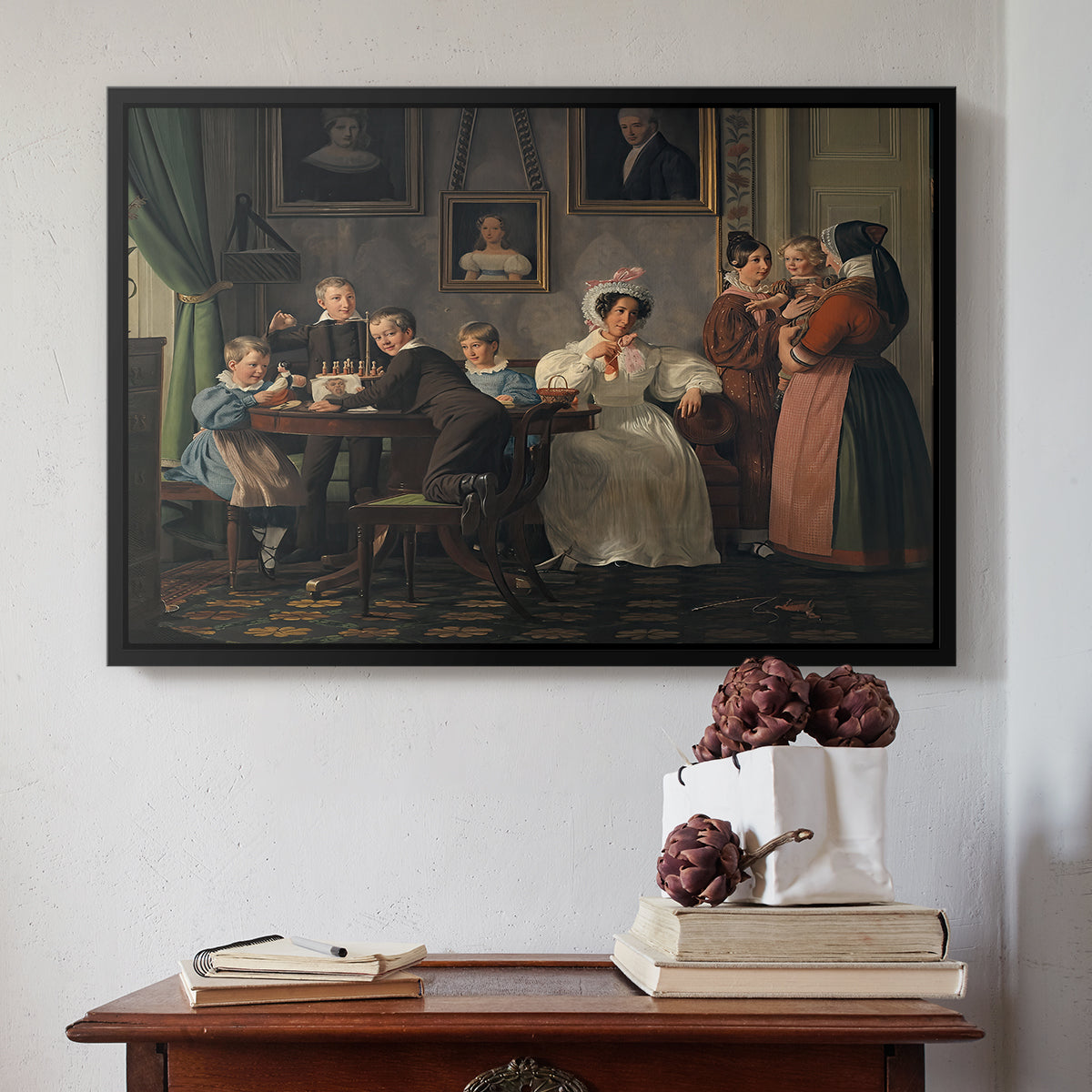 The Waagepetersen Family, 1836 - Floater Framed Canvas Print