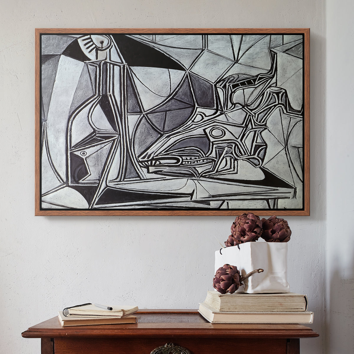 Goat's Skull, Bottle and Candle, 1952 - Floater Framed Canvas Print