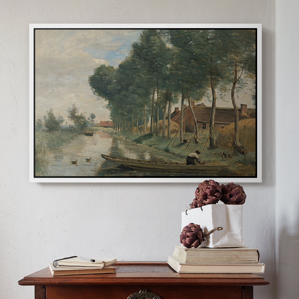 Landscape at Arleux-du-Nord, c. 1871-1874 - Floater Framed Canvas Print