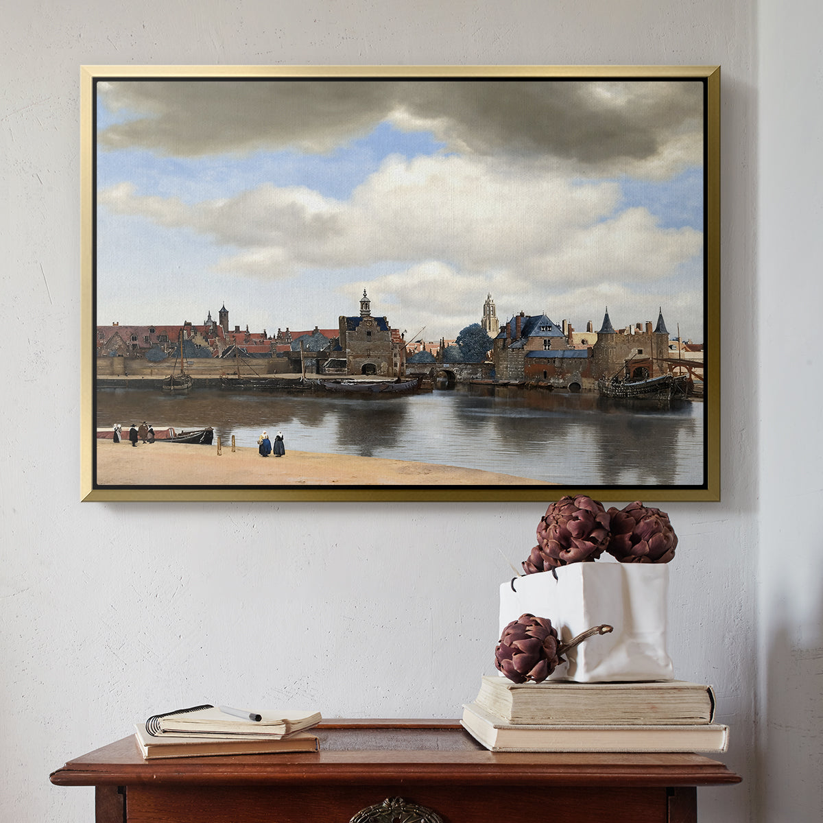 View of Delft, c. 1660-1661 - Floater Framed Canvas Print