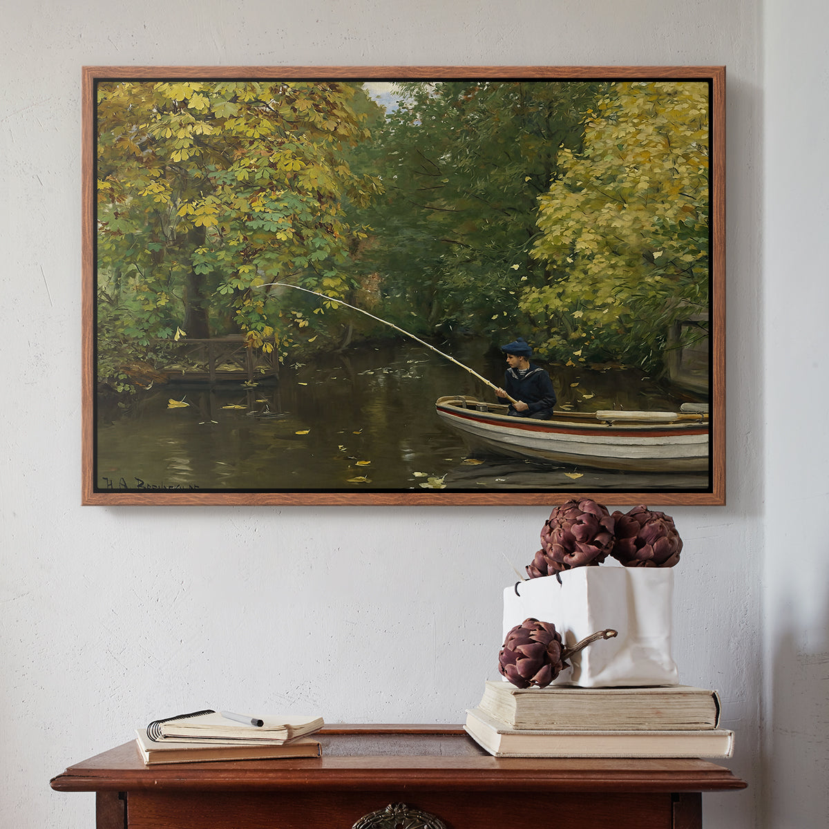 Fishing Boy, c. 1890 - Floater Framed Canvas Print