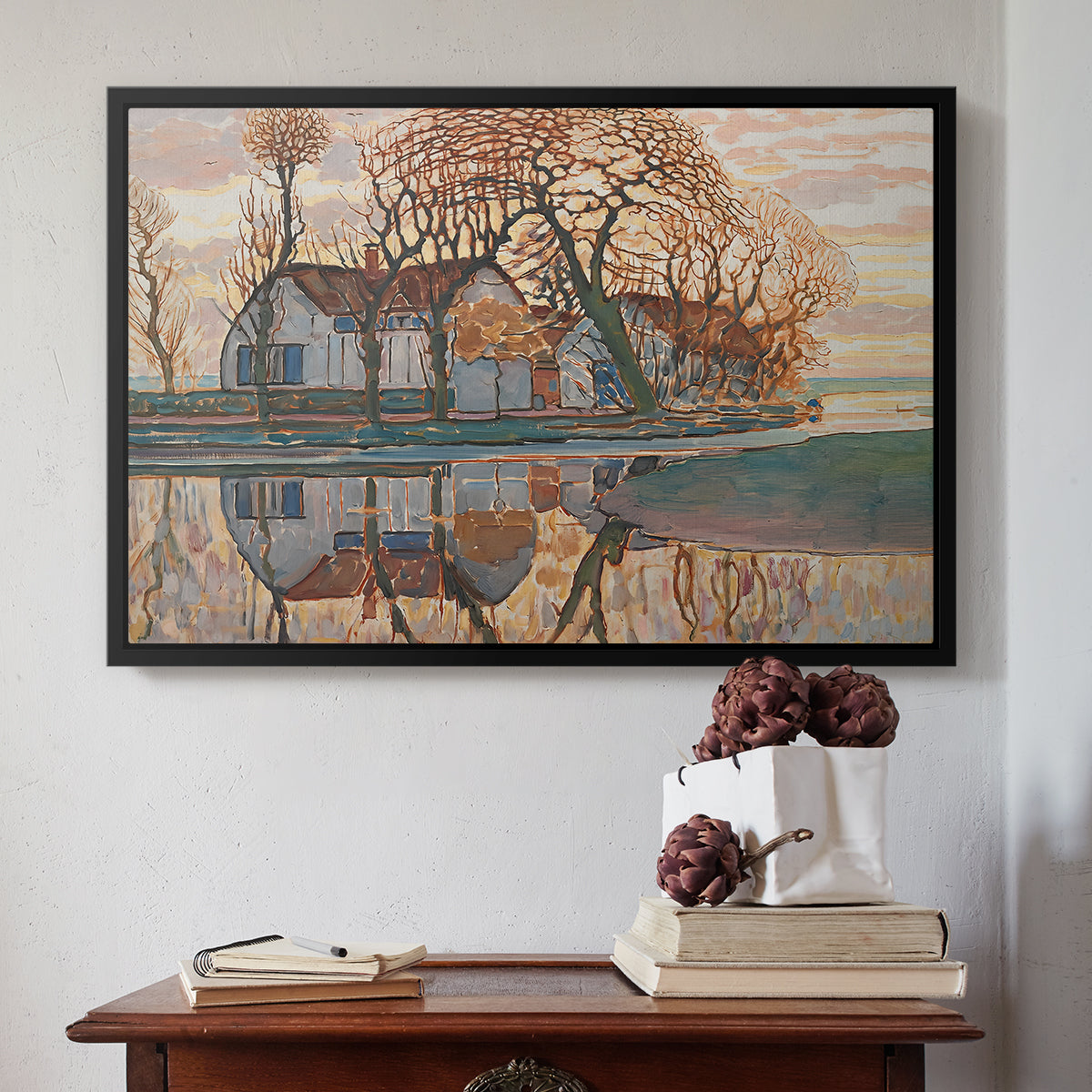 Farm near Duivendrecht, c. 1916 - Floater Framed Canvas Print