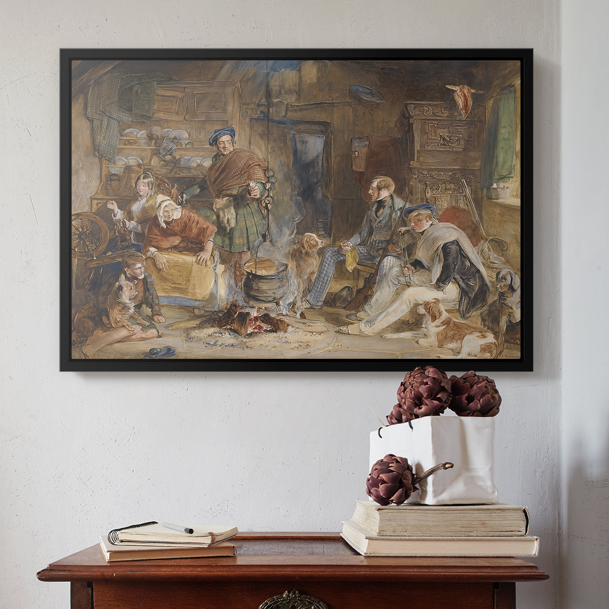 Highland Hospitality, 1832 - Floater Framed Canvas Print