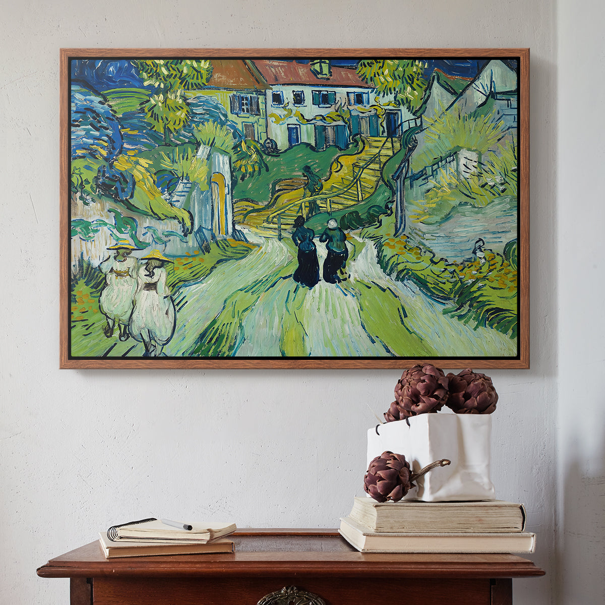 Stairway at Auvers, 1890 - Floater Framed Canvas Print