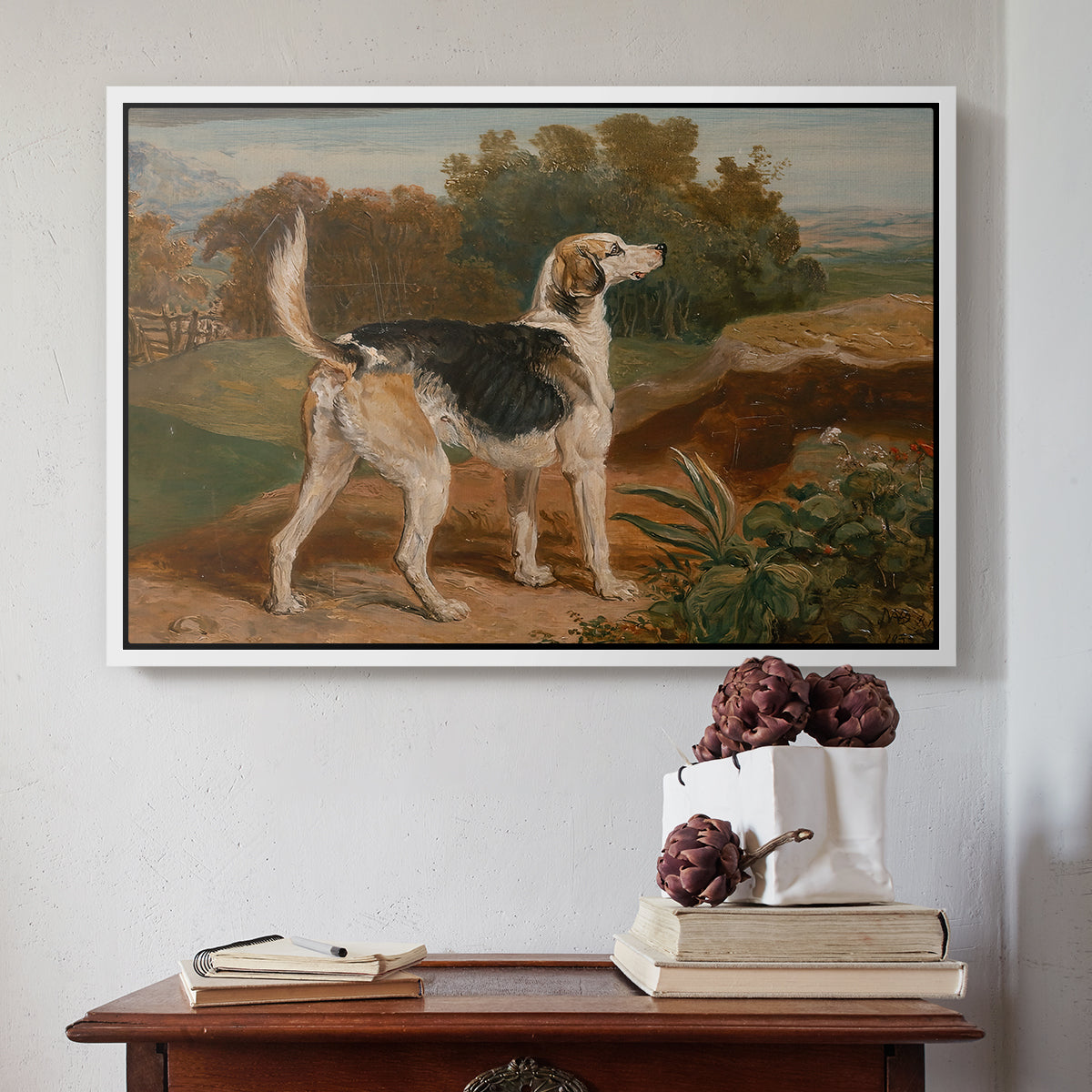 Ravager, One of the Lambton Hounds, 1835 - Floater Framed Canvas Print