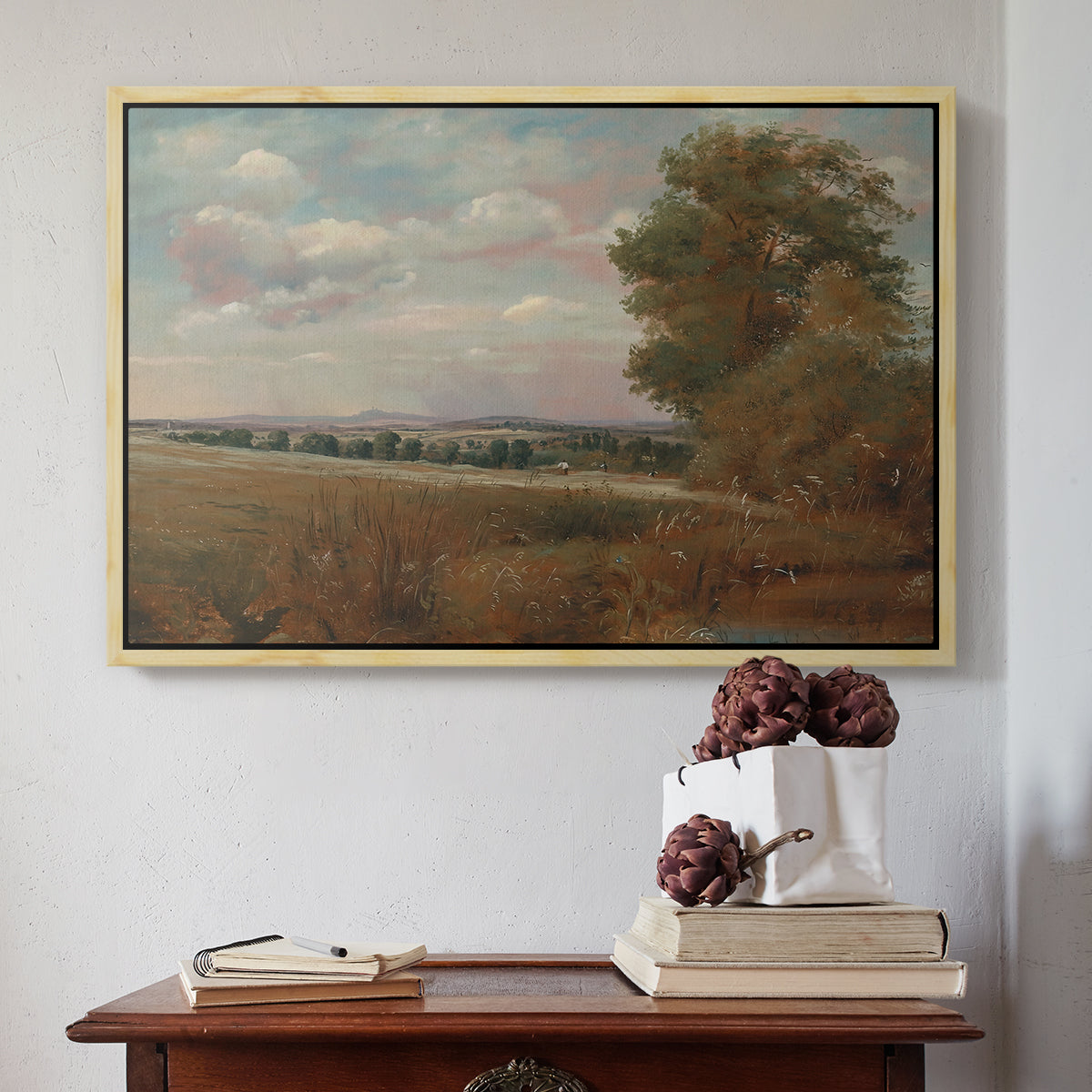 Landscape at Hampstead, with Harrow in the Distance, c. 1849-1855 - Floater Framed Canvas Print
