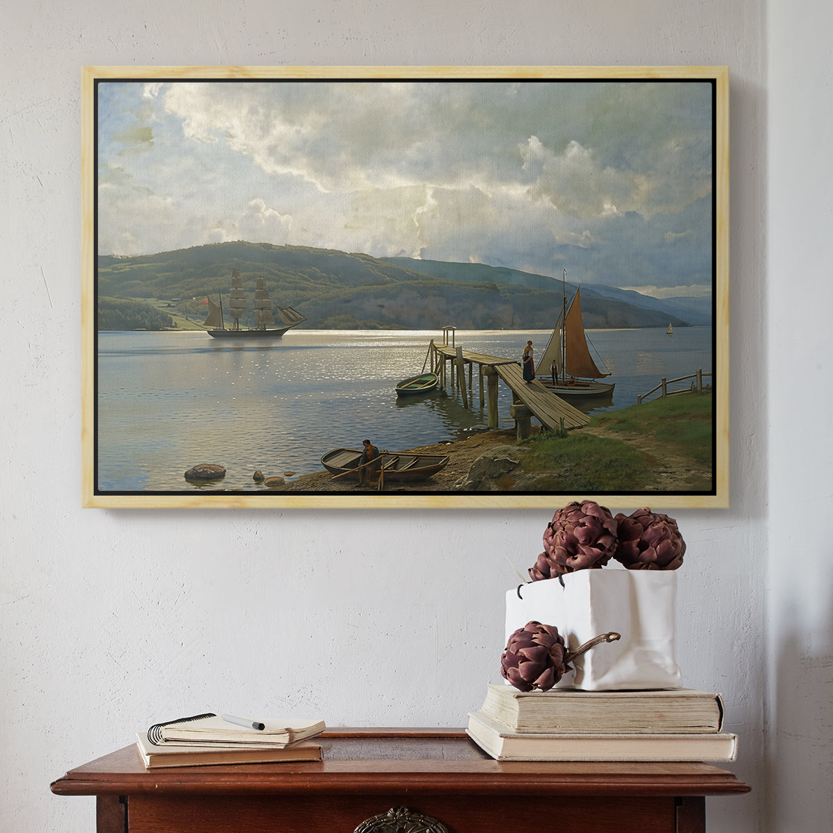 The Jetty at Feste near Moss, 1898 - Floater Framed Canvas Print