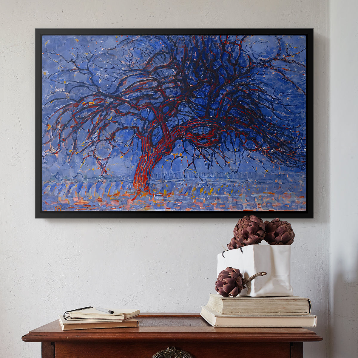 The Red Tree, 1909 - Floater Framed Canvas Print