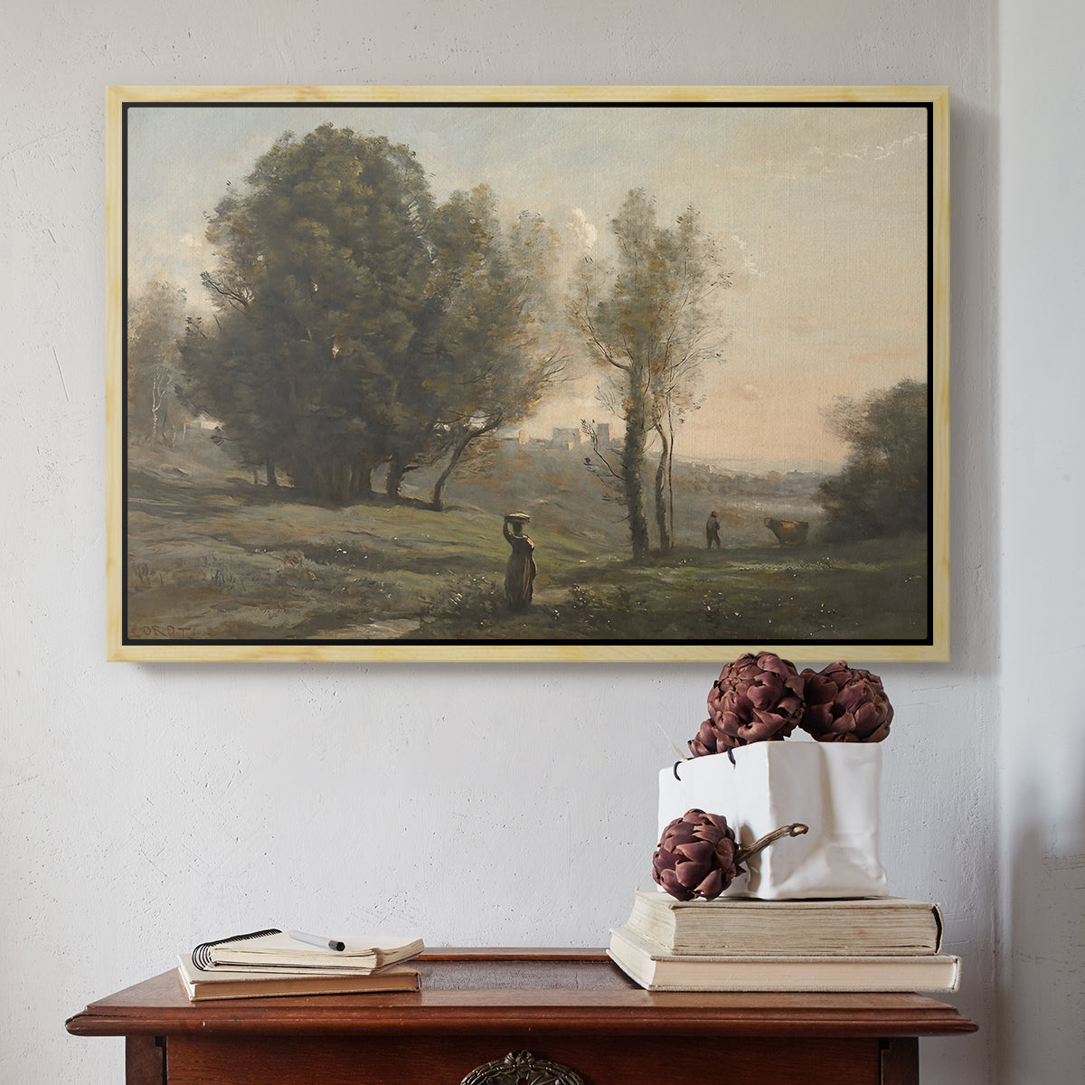 Landscape (Souvenir of les landes), c. 1872 - Floater Framed Canvas Print