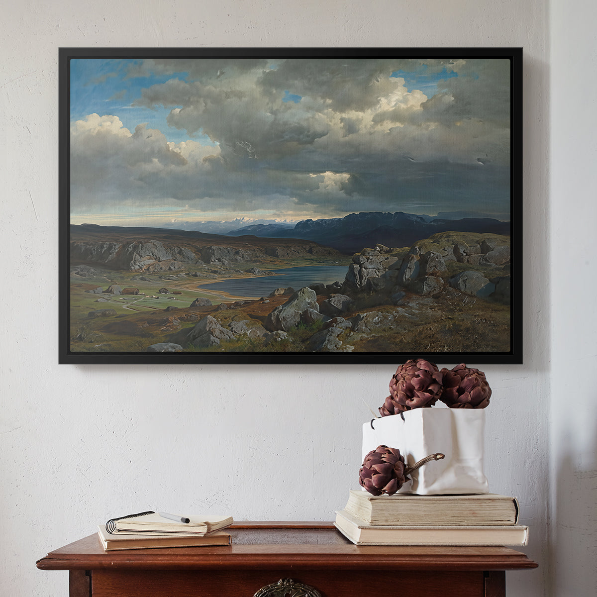 Norwegian Highlands, 1857 - Floater Framed Canvas Print
