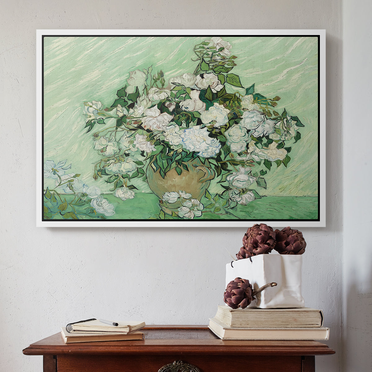 Roses, 1890 - Floater Framed Canvas Print
