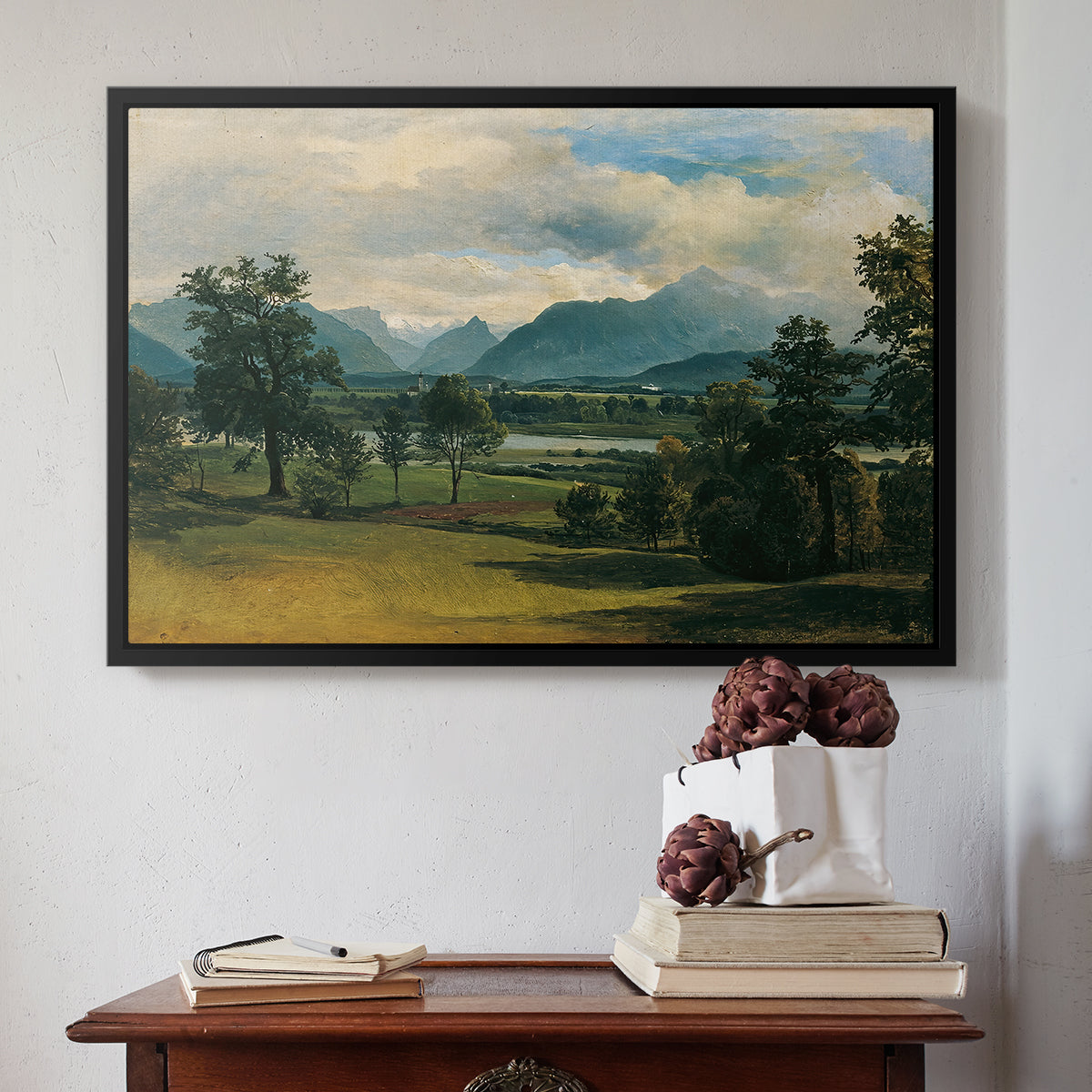 View of Liefering, 1830 - Floater Framed Canvas Print
