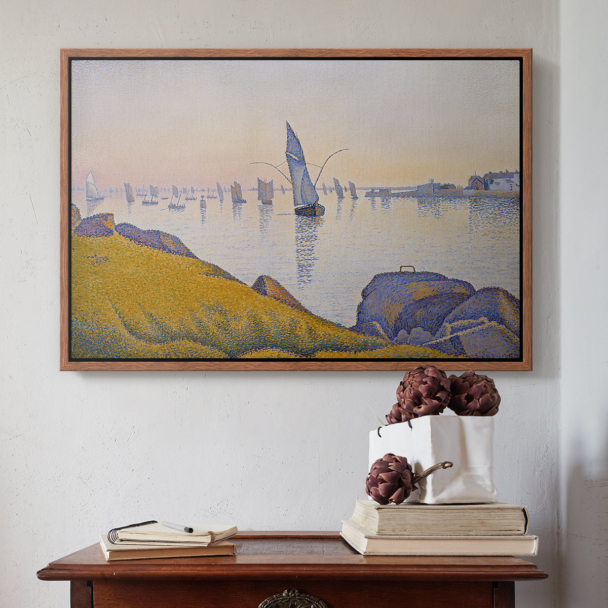 Evening Calm, Concarneau, Opus 220, 1891 - Floater Framed Canvas Print