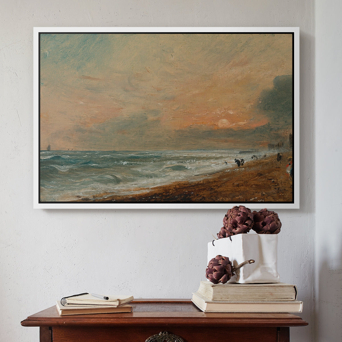 Hove Beach, c. 1824-1826 - Floater Framed Canvas Print