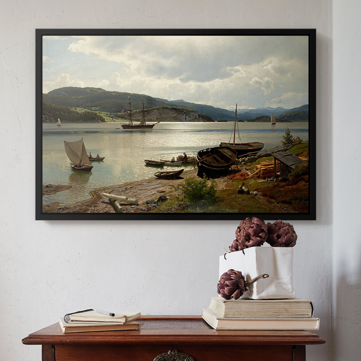By the Water, 1876 - Floater Framed Canvas Print