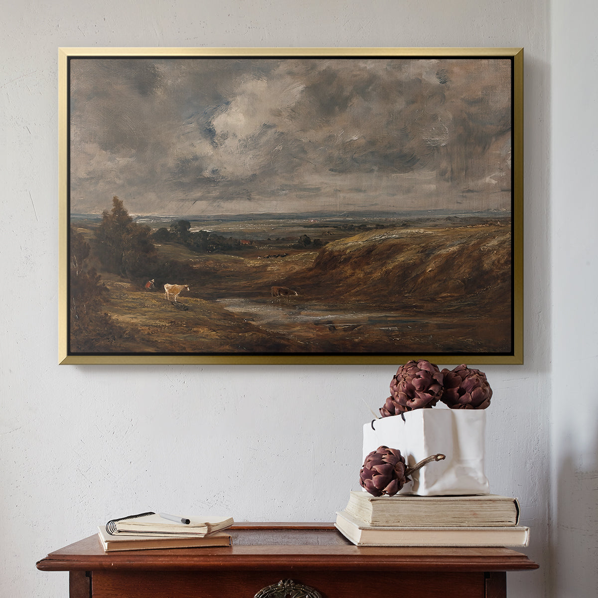 Hampstead Heath, 1825 - Floater Framed Canvas Print