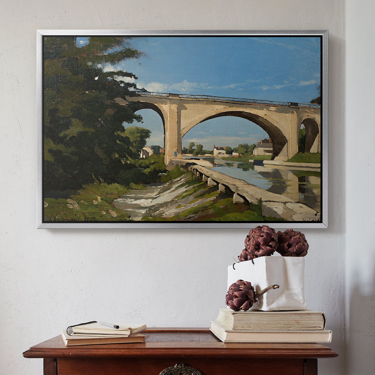 The Railroad Bridge at Briare, 1888 - Floater Framed Canvas Print