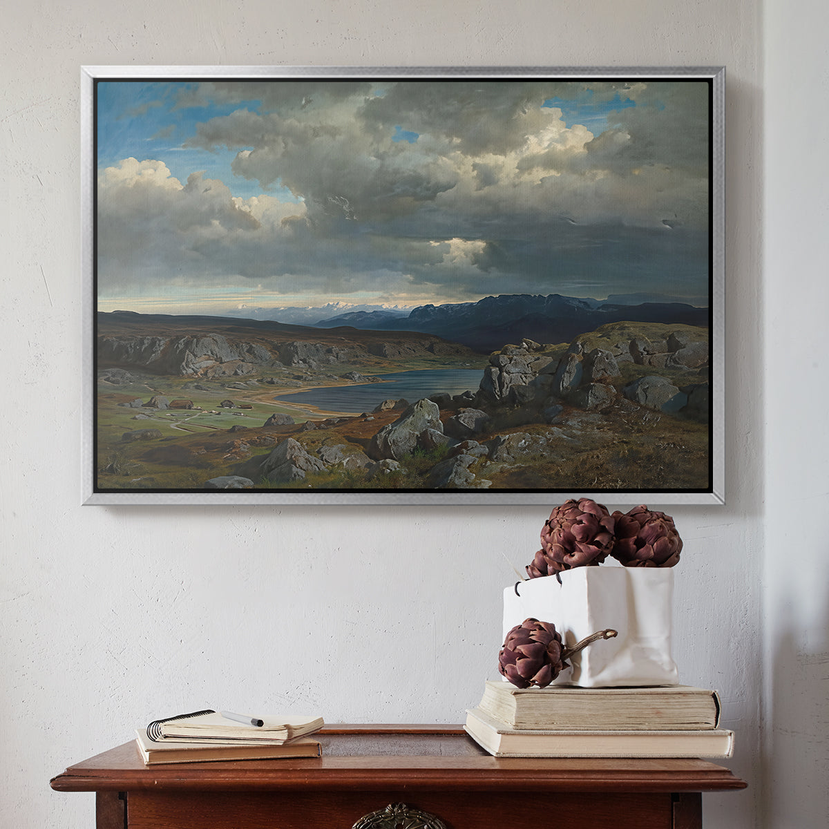 Norwegian Highlands, 1857 - Floater Framed Canvas Print
