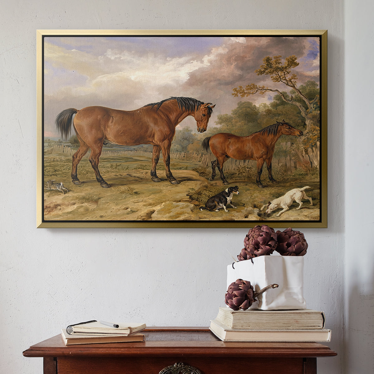 Portrait of Reformer, Blucher, Tory and Crib, Property of Rowland Alston, Esq., M.P., 1835 - Floater Framed Canvas Print