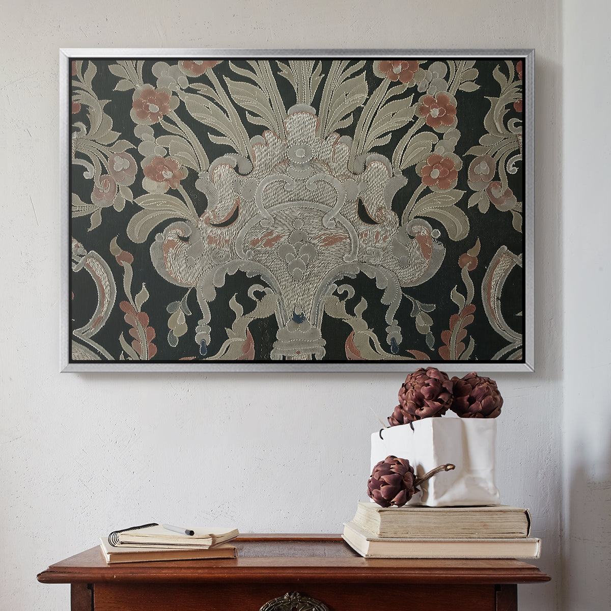 Hanging (Printed Textile), c. 18th Century - Floater Framed Canvas Print
