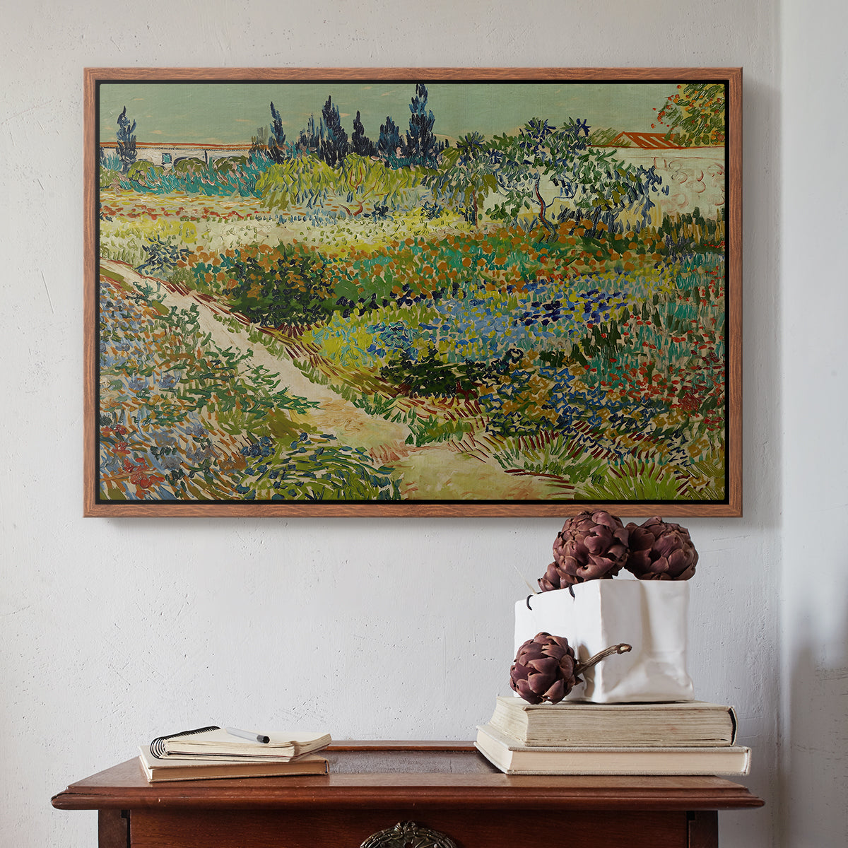 Garden at Arles, 1888 - Floater Framed Canvas Print