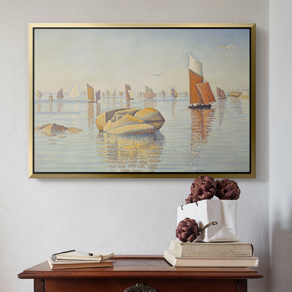 Concarneau, Quiet Morning, Opus 219, 1891 - Floater Framed Canvas Print