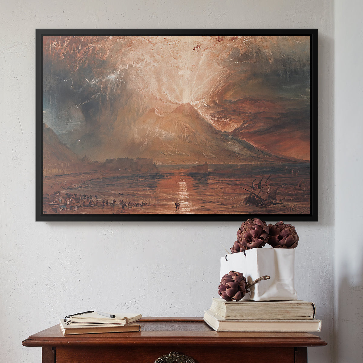 Vesuvius in Eruption, c. 1817 - Floater Framed Canvas Print