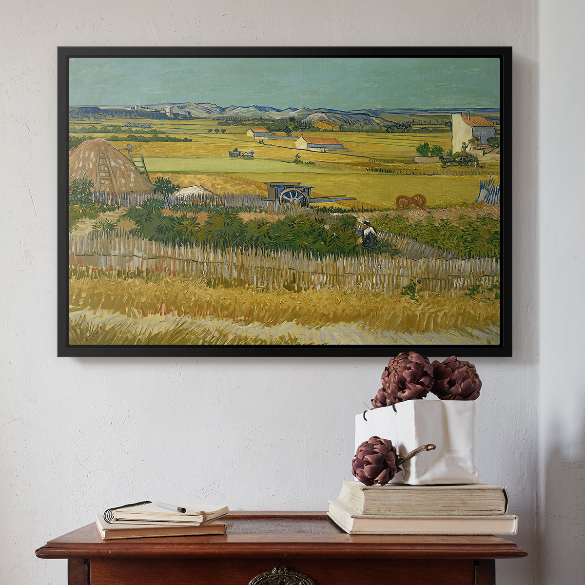 The Harvest, 1888 - Floater Framed Canvas Print