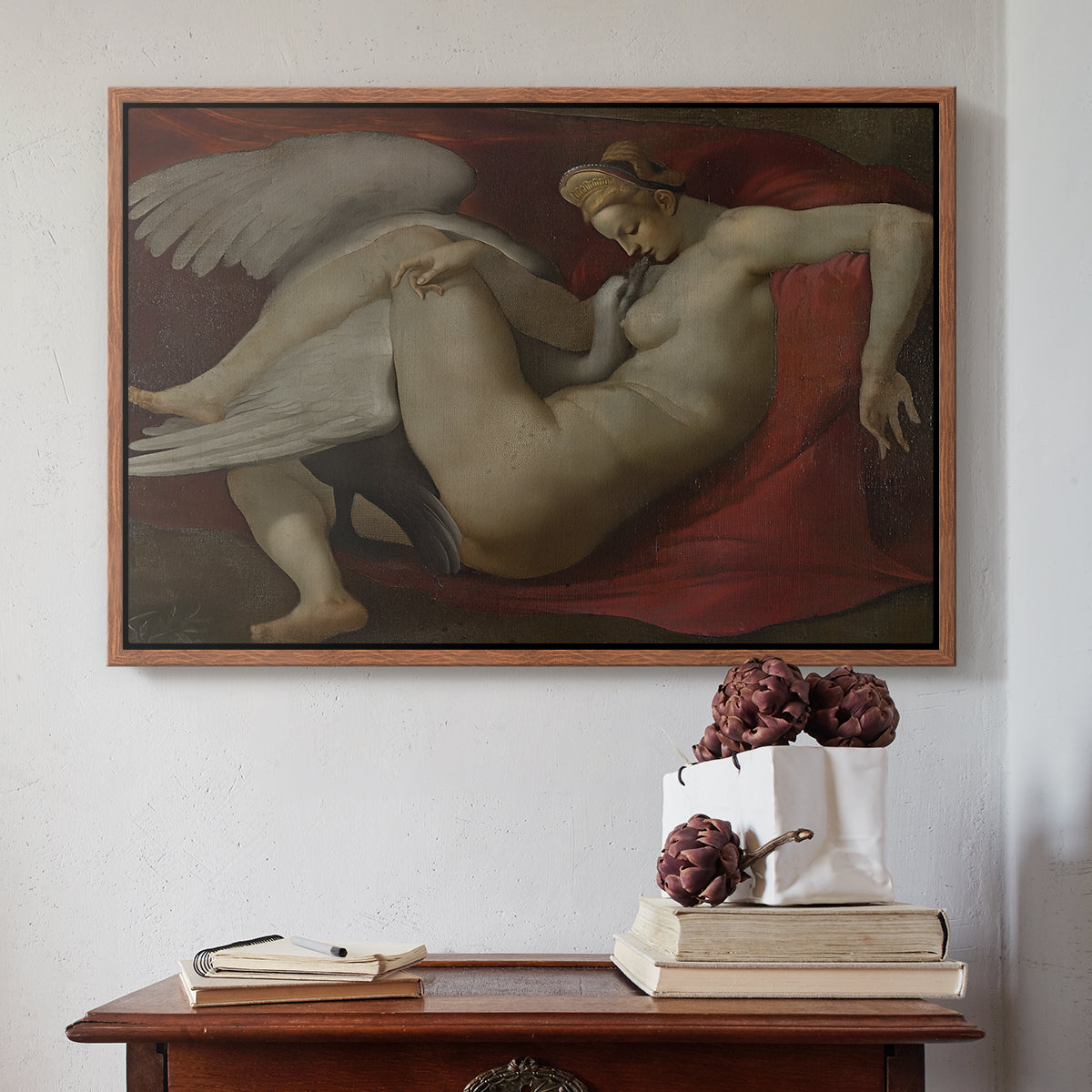 Leda and the Swan (16th-Century Version), c. 1530 - Floater Framed Canvas Print